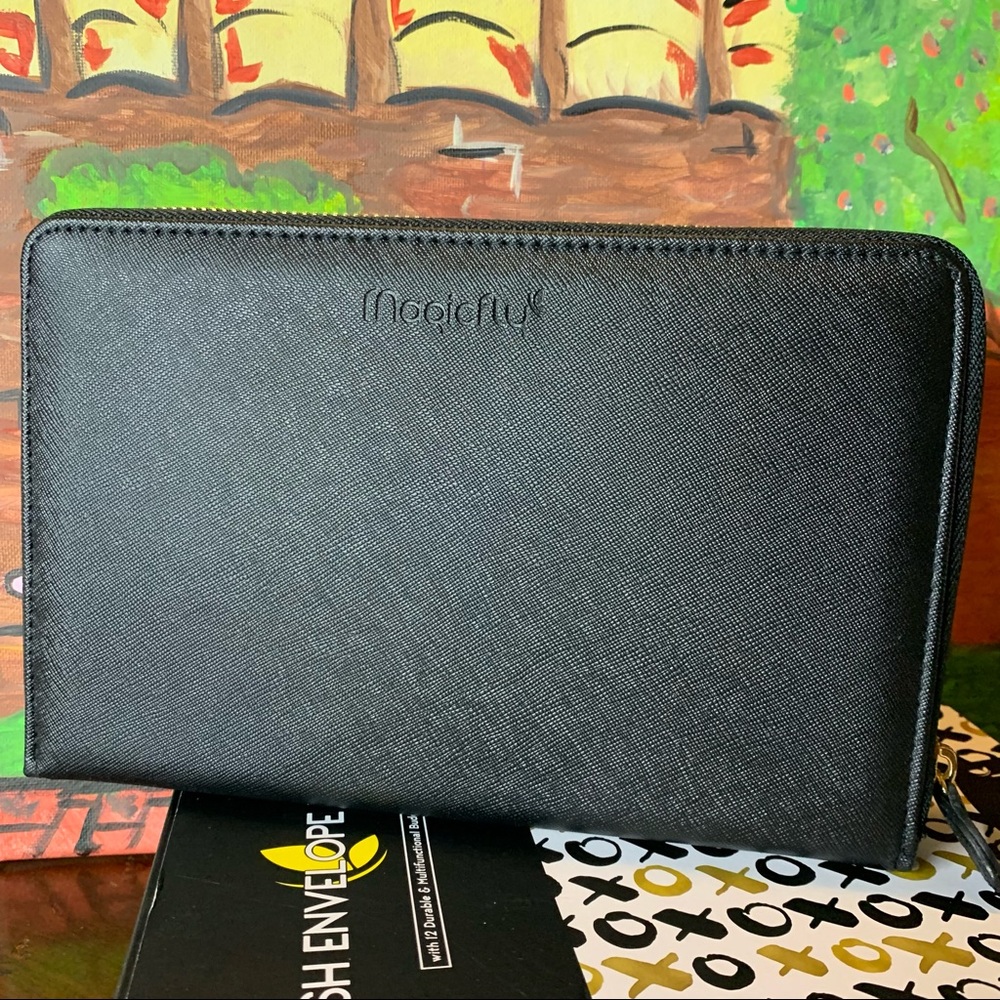 Cash Envelope Wallet | Financial Budget Planner | Black Wallet